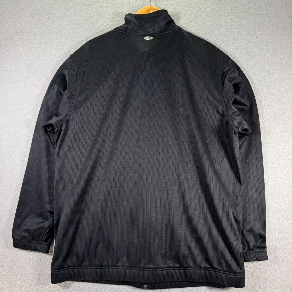 Vintage Adidas Climalite‎ Track Jacket Mens Large Black Stripes Embroidered Mesh